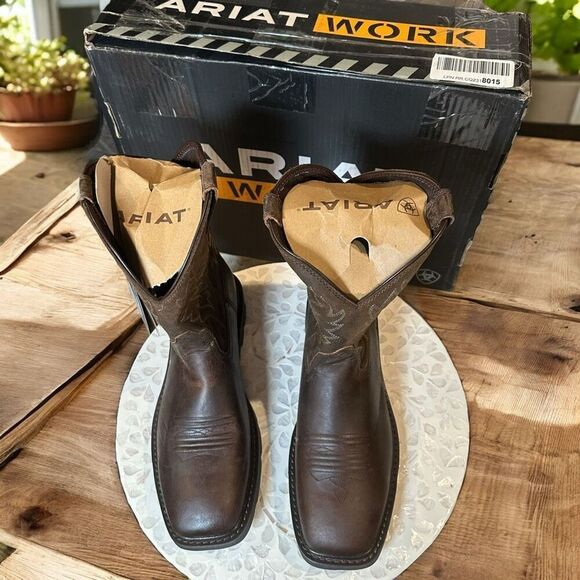 Ariat Men's Groundbreaker Wide Square Toe Regular Work Boots Brown Size 10.5 D - Picture 5 of 16